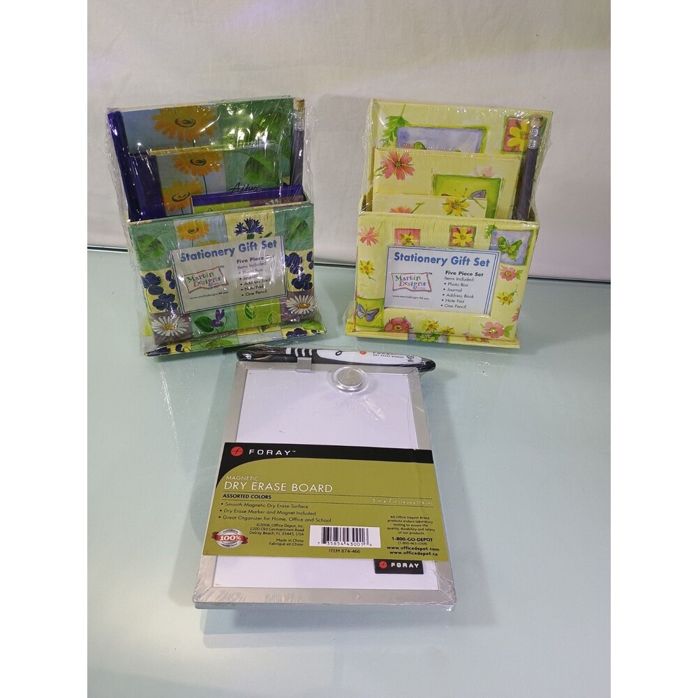 2 Martin Designs Stationary 5 Piece Gift Set & Dry Erase Board